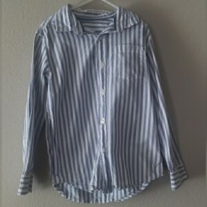 Cat & Jack Men's Light Blue and White Striped Shirt